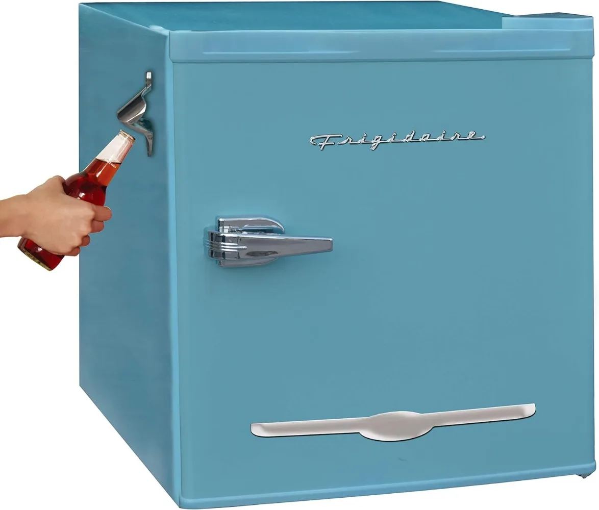 

Frigidaire EFR176-BLUE 1.6 cu ft Blue Retro Fridge with Side Bottle Opener. for The Office, Dorm Room or Cabin