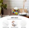 Custom 3x3 Rubiks Cube Pattern Tissue Box Cover PU Leather Square Facial Tissues Holder for Bathroom 3