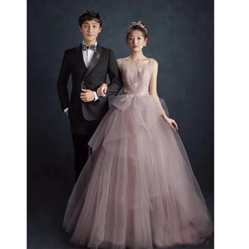 Fashion Spaghetti Straps A Line Abito Da Sposa Elegante Semplice Tulle Sukienki Na Wesele Damskie 2023 Nuovo Colorato Abito Da Sposa