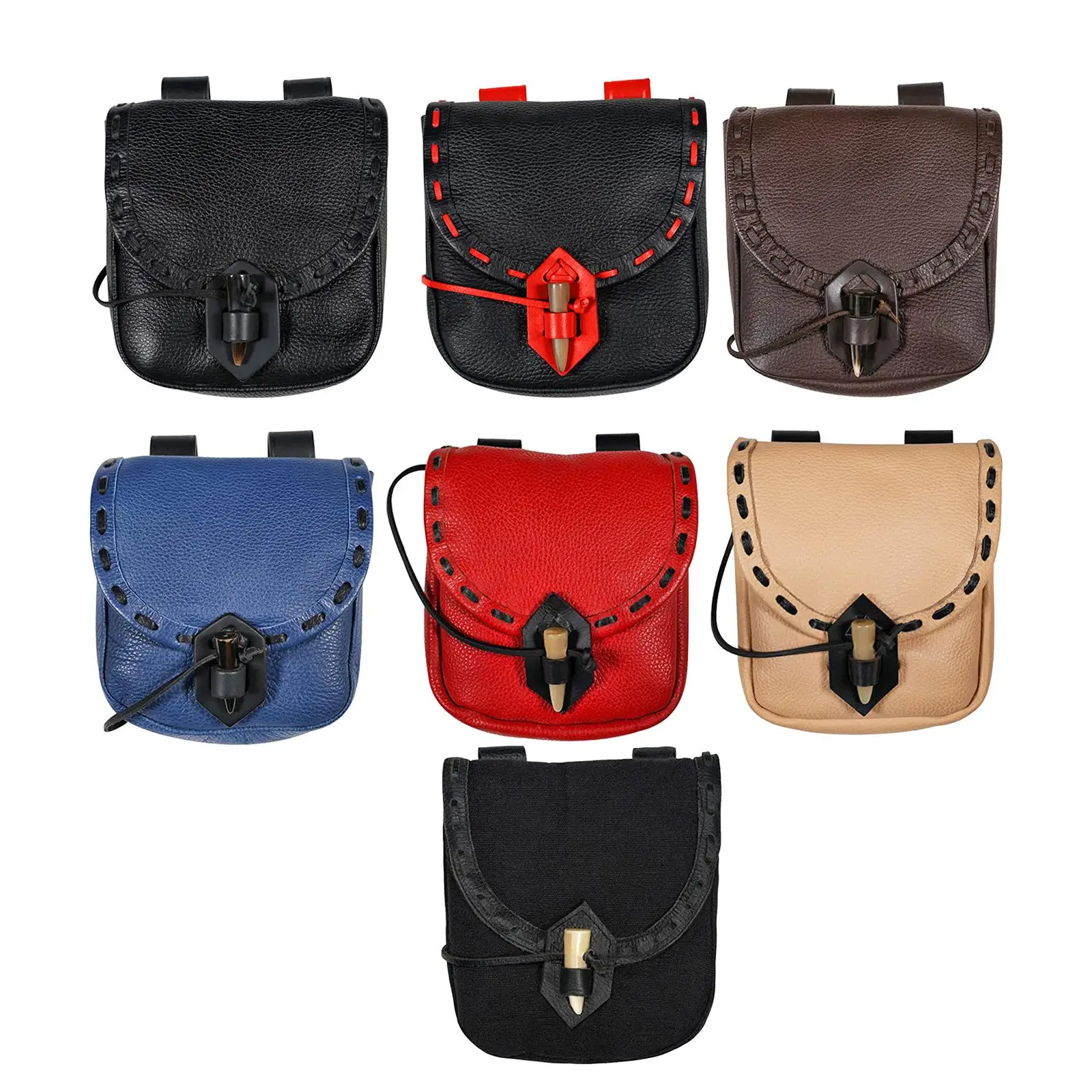 

Retro PU Leather Medieval Belt Pouch Cosplay Costume Waist Bag Big Capacity
