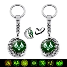 

Genshin Impact Keychain 360 Degrees Rotated Moon Pendant Game Eye of God Metal Key Chain Ring for Men Women Cute Keychain Charms