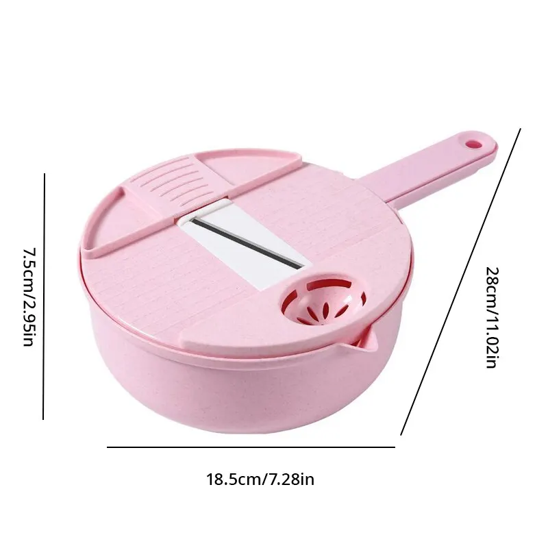 Veggie Chopper，food Chopper：home Pink Multifunctional Vegetable Cutter  Convenient Shredder Salad Dicer Shredder Chopper Vegetable Maker(red)