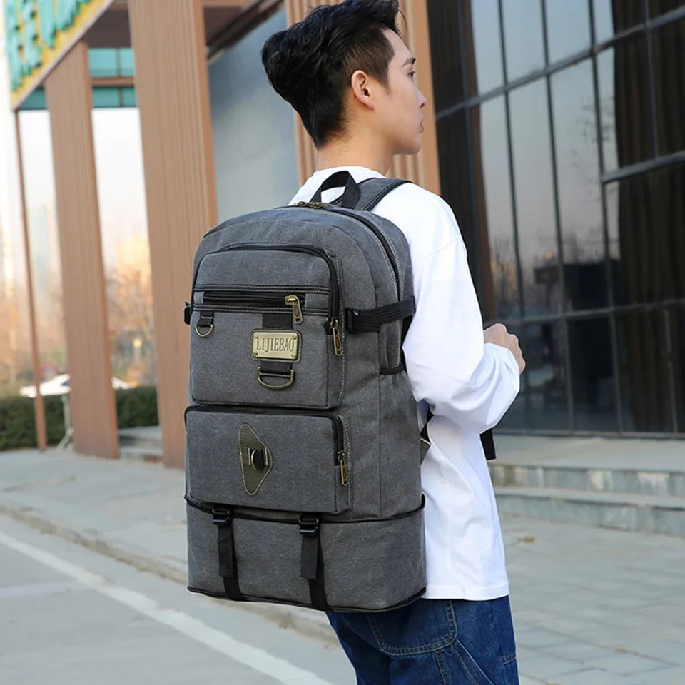 2024 New Large Capacity Travel Backpack Fashion Men And Women's Outdoor Mountaineering Tactical Training Design Canvas Backpack