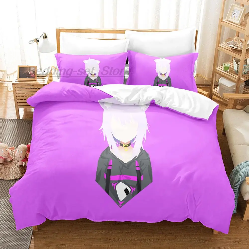 Hololive Neko Mata Okayu Bedding Set Single Twin Full Queen King Size Bed Set Aldult Kid Bedroom Duvetcover Sets 3D 2022 Anime 4