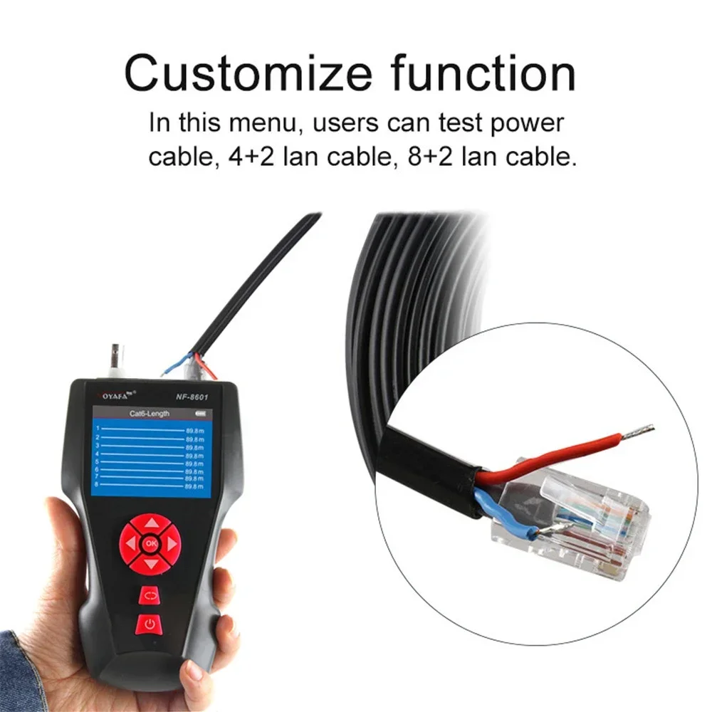 NOYAFA NF-8601S Multifunction TDR Enthernet Cable Tester Rj45 Rj11 BNC Cat5 Cat6 6E Cat7 POE Lan Test Ping Network Cable Tracker 4