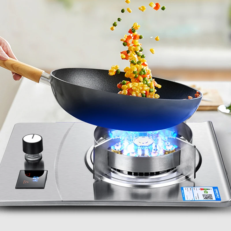 Gas Stove Single Stove Household Desktop Liquefied Gas Natural Gas Stove Embedded Stainless Steel Fierce Fire Stove 4