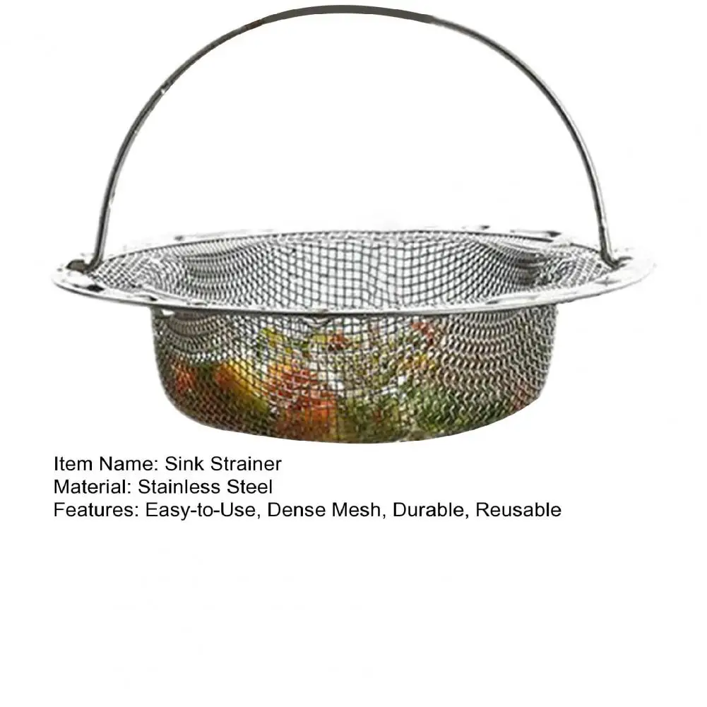 11*2cm Stainless Steel Sink Strainer With Handle Kitchen Sink Stopper Strainer Mesh Sink Sewer Filter Catcher Household Supplies