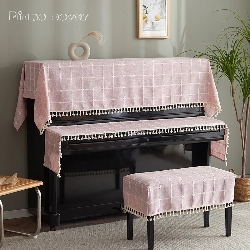 Japanese Style Piano Cover Cloth Home Textile Electric Piano Keyboard Universal Cover Half Dustproof Stool ZC831