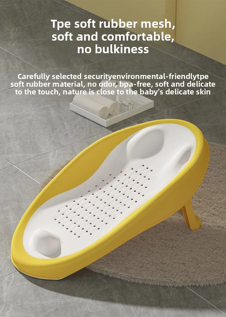 Description Picture 3 of itemFoldable Baby Bath Seat - Non-Slip PP Shower Net Support, Ergonomic Backrest Design, Easy-Clean Christmas Gift for Toddlers