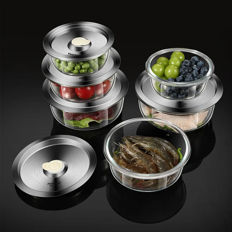 Fresh preservation box with glass bowl fruit and vegetable storage box refrigerator specific sealed 3
