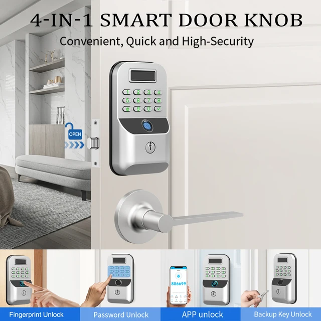 CDOK K9F fingerprint lock, Tuya version, fingerprint password APP unlocking, support remote password, black / silver 2
