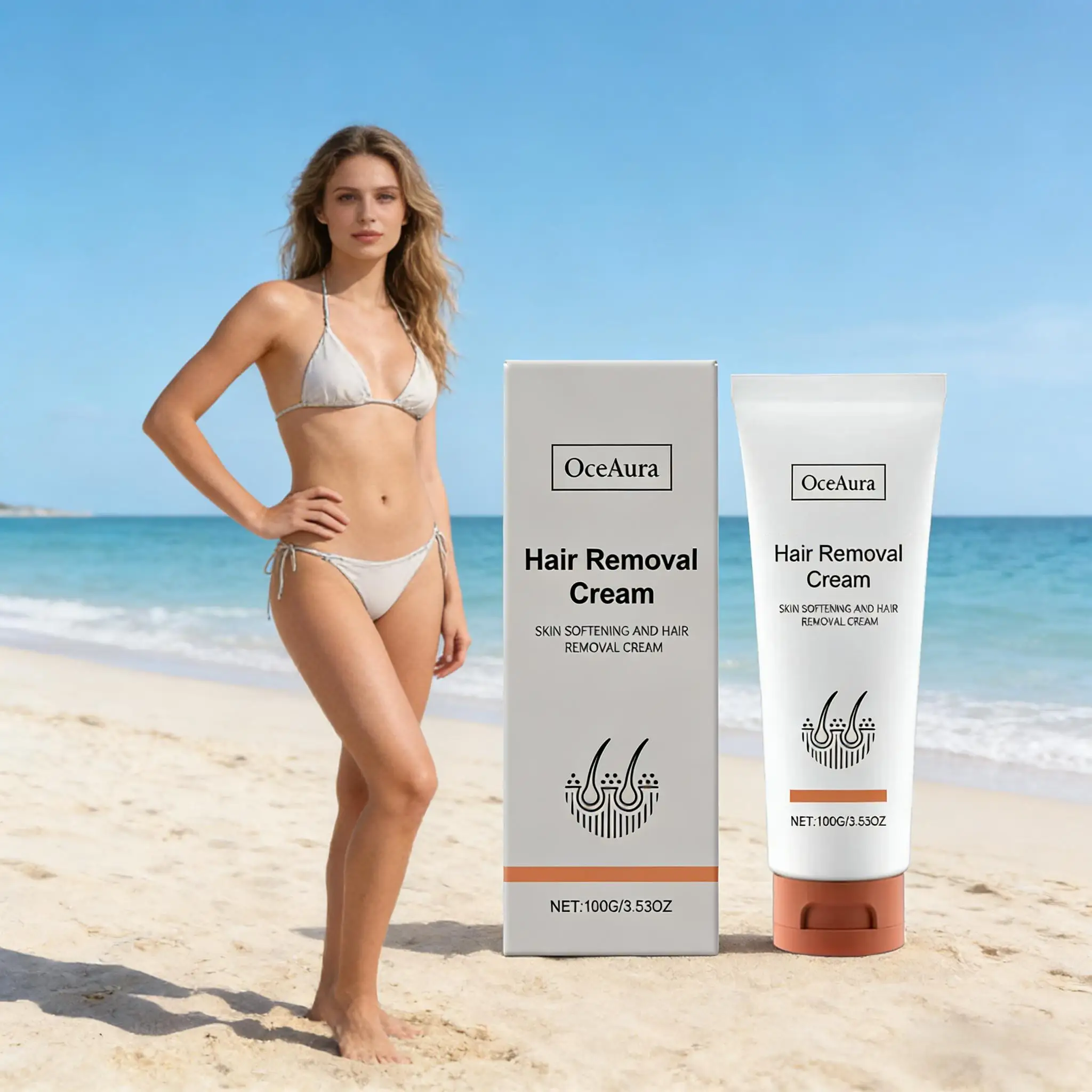 Schmerzfreie Haarentfernungscreme für Intimbereich, Achseln, Beine und Arme. Sanfte Enthaarung für glatte Haut und zur Hemmung des Haarwuchses._voghion.com