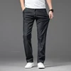 Summer Thin Men's Stretch Straight Jeans Classic Black Blue Business Casual Loose Large Size Denim Pants Brand Trousers 42 44 46 4