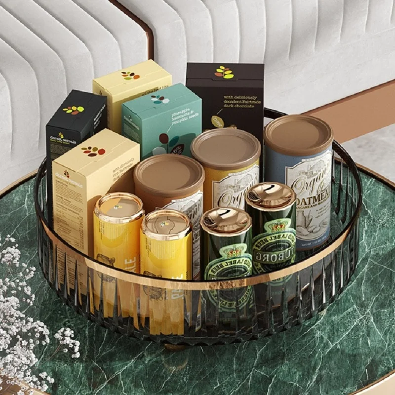 Spice Rack Rotating Tray Pantry Cabinet Turntable With Base Storage Bin Kitchen Organizer for Seasoning Cosmetic Storage Box