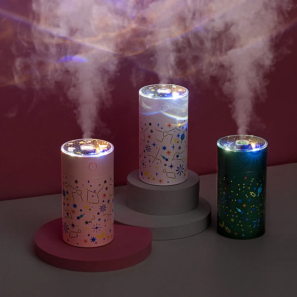 Car Air Purifier Creative New Car Single Spray Projection Humidifier USB Mini LED Atmosphere Star Light Automotive Supplies