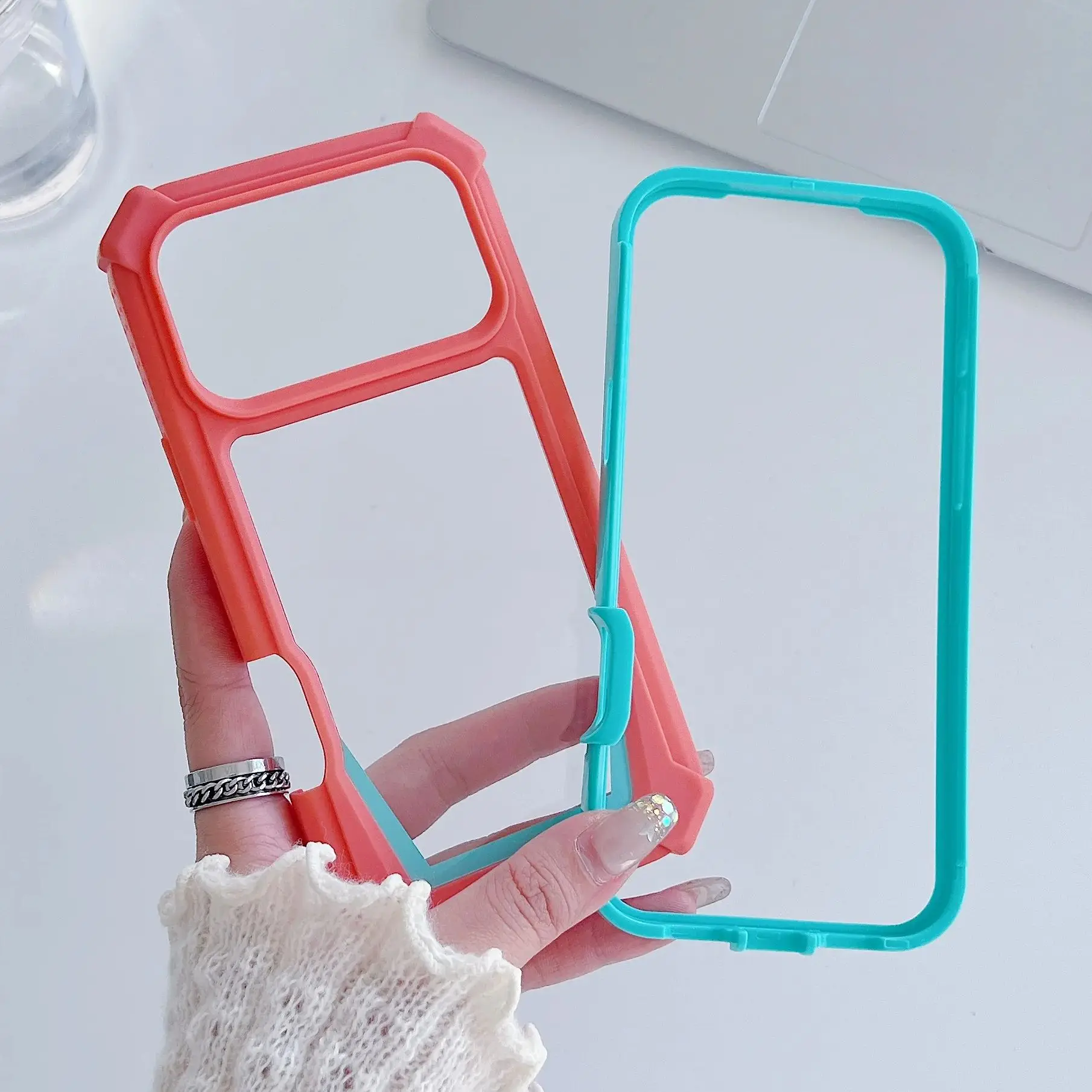 Durable Shockproof Transparent Phone Case with Acrylic Bumper Cover