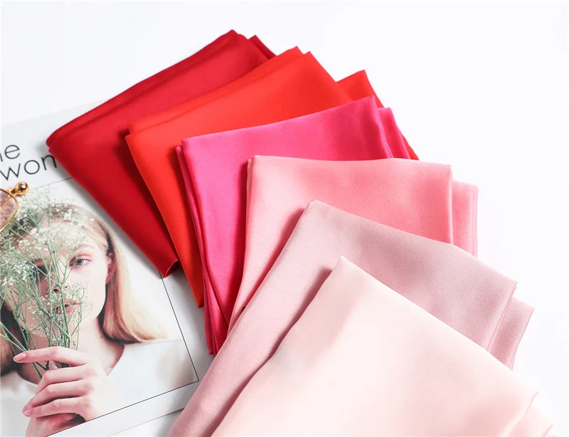 S50a2d19956b04c65ad98d28296d00fc72 Solid Color Neckerchief Long Hair Scarves Female Silk Satin Neck Scarf For Women 14x145CM Fashion Headbands Plain Bag Scarf Mallzona