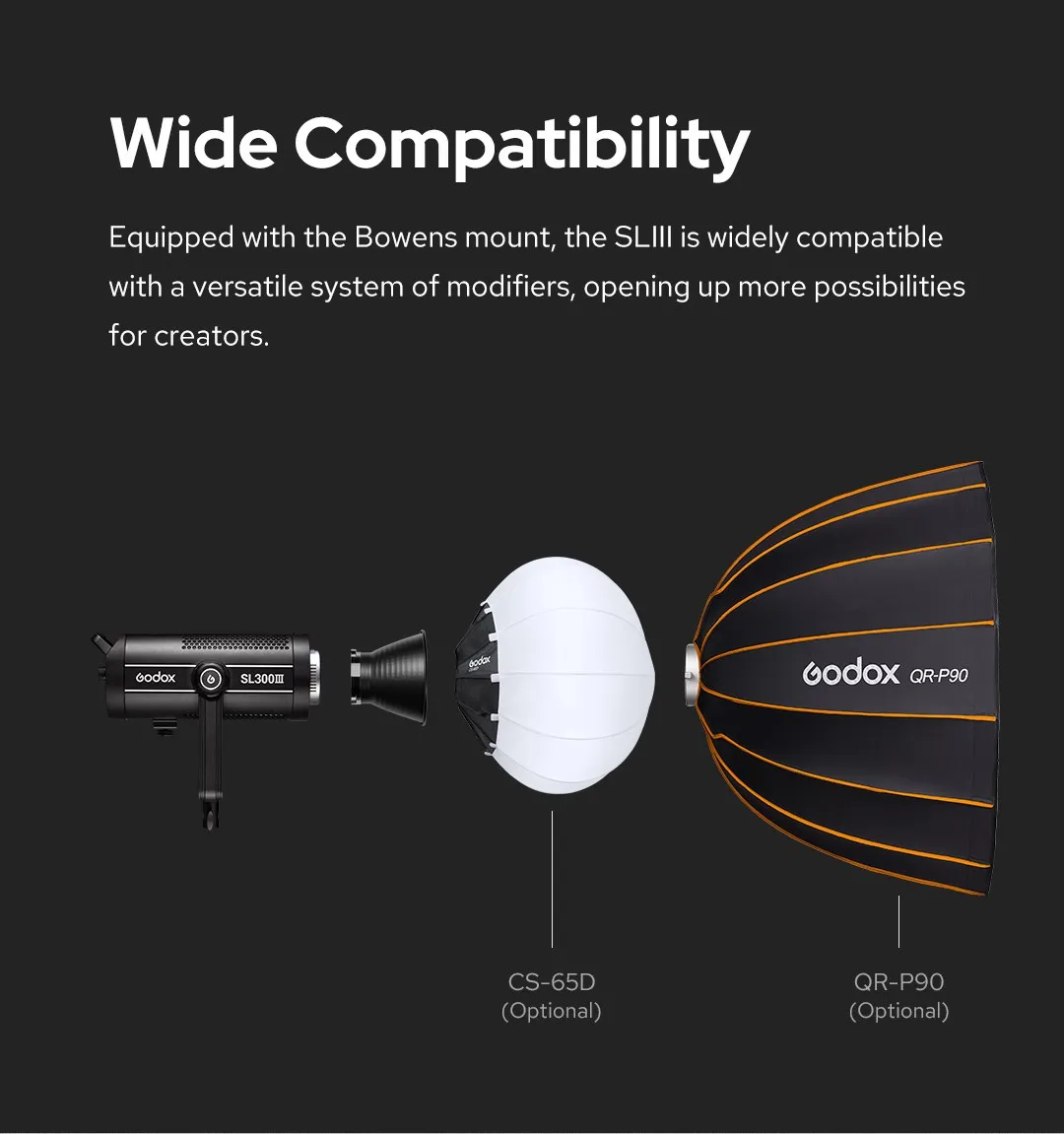 SL300III SL-300W III LED Video Light 200W Bowens Mount Daylight Balanced 5600K 2