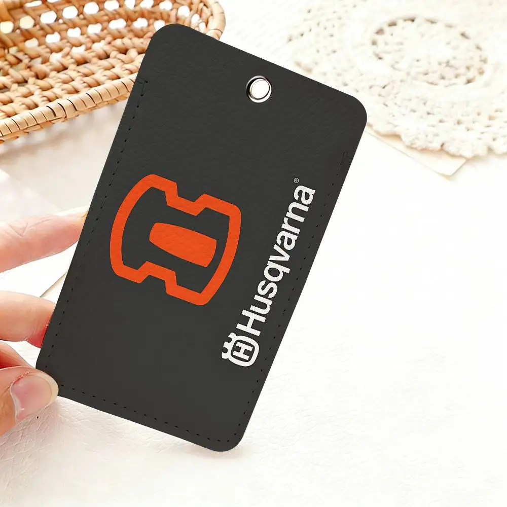 H-Husqvarna Logo Rectangle Keychain Card Holder, Badge Credit Card Holder, Student ID Card Holder, Bus Cards Cover