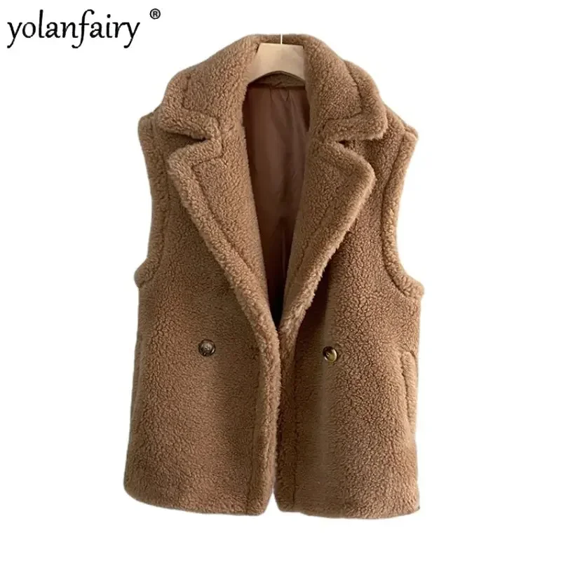 

New Teddy Bear Coat Women Short Warm Vest Alpaca Hair Loose Fashion Trend Big Brand Autumn Winter Fur Coat Winter Jacket Women F