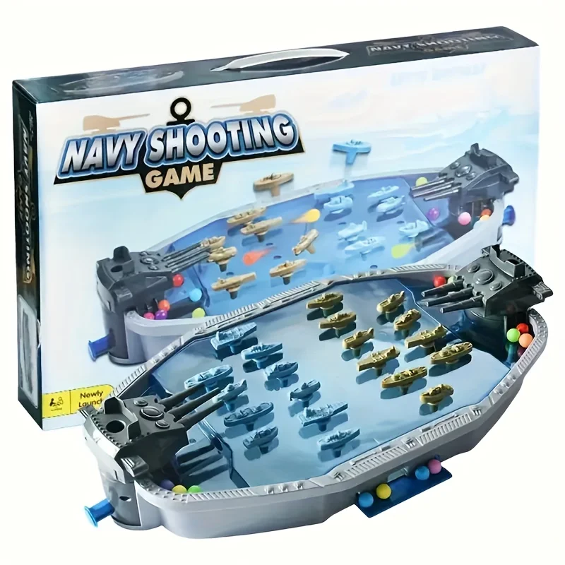 2-Player Navy Battleship Shooting Board Game Strategic Family Battle Chessboard Toy for Gathering and Social Events Engaging 4
