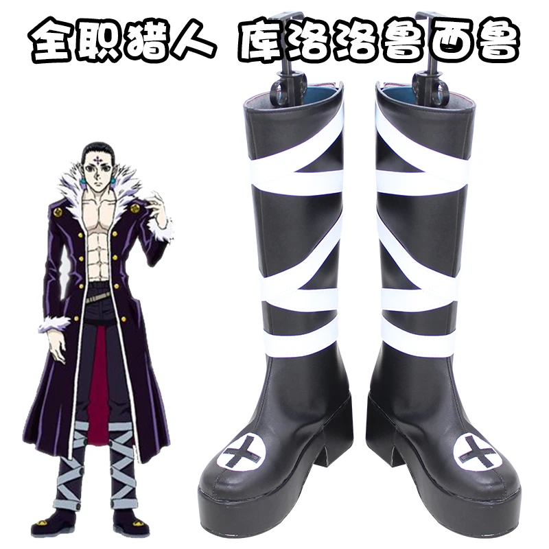 

Anime Hunter X Hunter Chrollo Lucilfer Kulolo lushilufelu Cosplay Boots Shoes Custom-made Halloween Carnival Props Euro Size