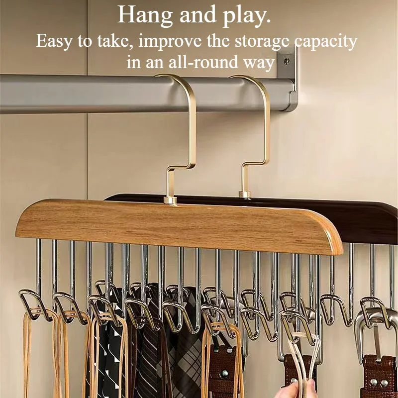 Wooden Belt Rack Women Storage Hangers For Clothes Case Home Wardrobe Accessories Scarf Organizer Men Tie Belt Hangers