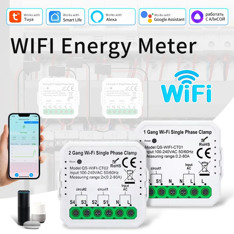 Smart Energy Meter with WiFi Connectivity & App-Controlled Power Monitoring