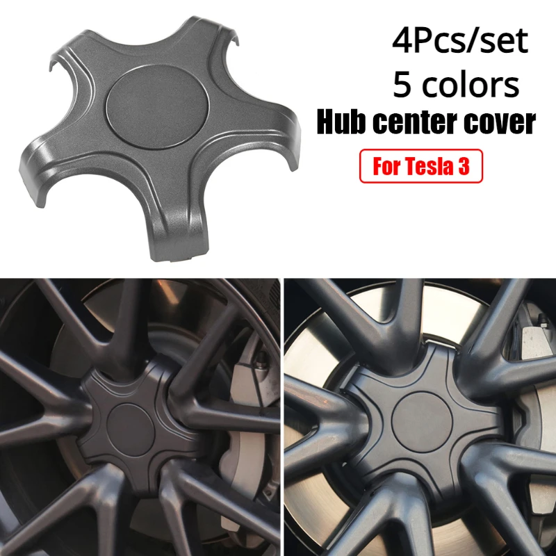 

4pcs Five Claw Type Wheel Center Caps Hub Cover for Tesla Model 3 Carbon Fiber Athletic Hubcaps Car Decoration Accessories 2020