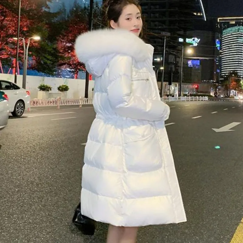 2023-new-women-down-cotton-coat-winter-jacket-female-mid-length-waist-retraction-parkas-big-fur-collar-outwear-hooded-overcoat