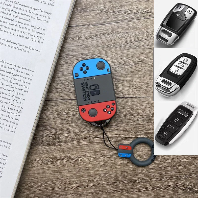 

Game Console Style Silicone For Audi A8 C5 C6 8L 8P B6 B7 B8 RS3 Q3 Q7 TT A3 A4 A5 A5 A6 8V QL5 Car Key Cae Cover Fob Keychain