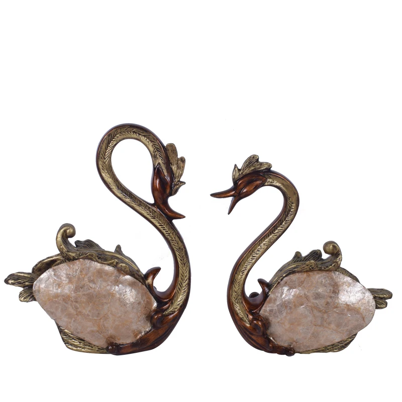 

Retro Luxury Creative Couple Swan Decoration American Style Furnishings Sitting Room Cabinet Decorations