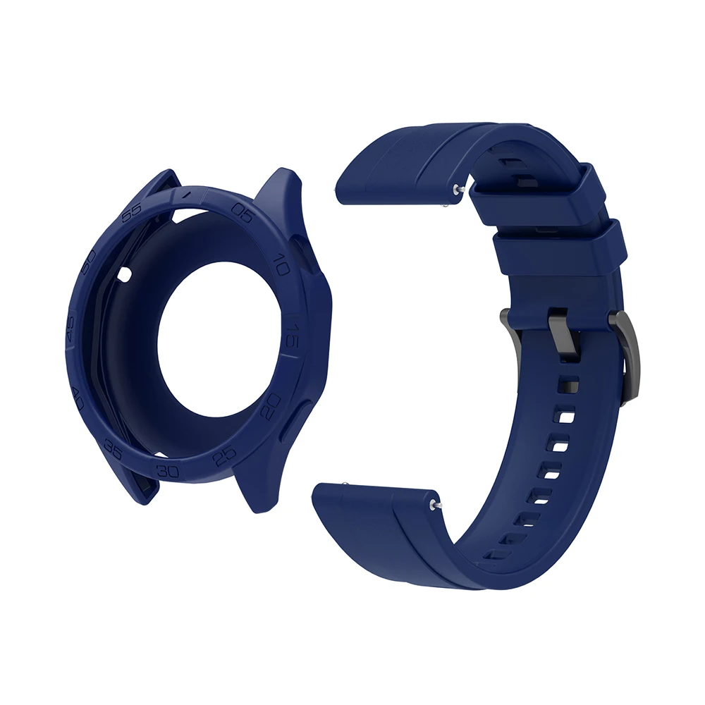 Premium Soft Silicone Watch Band with Protective Shell for Huawei Watch GT4 46mm