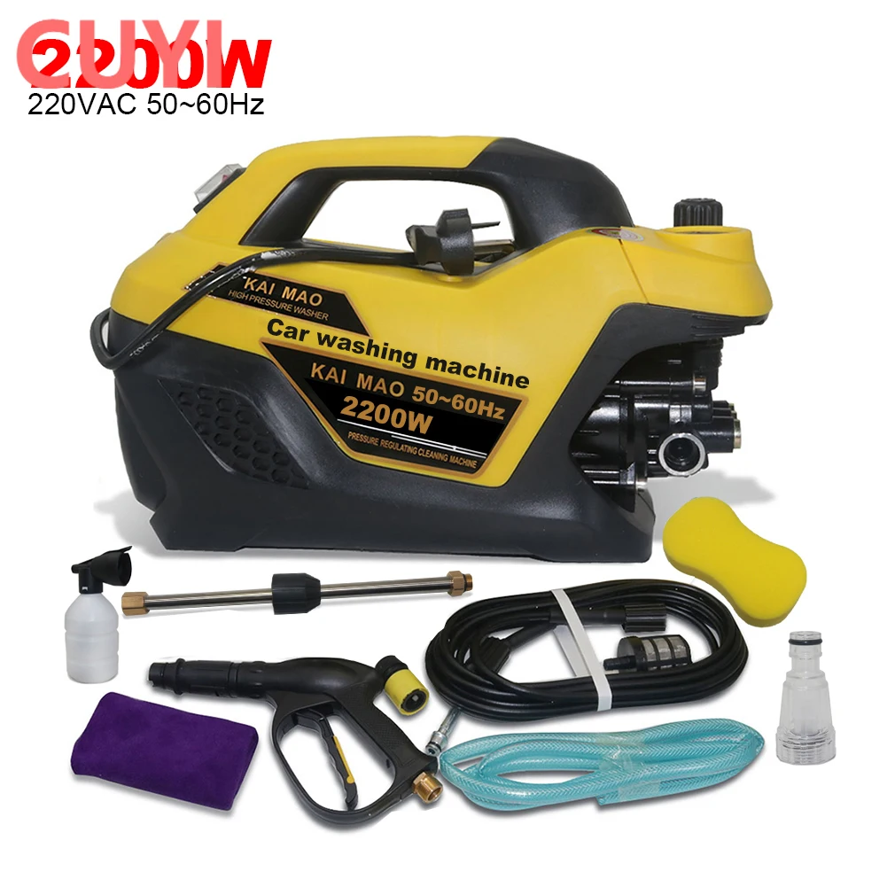 

High Pressure Washer 220V 2200W 50~60Hz Adjustable Pressure Car Washing Machine Automatic Induction High Water Gun 10L/min 12Mpa
