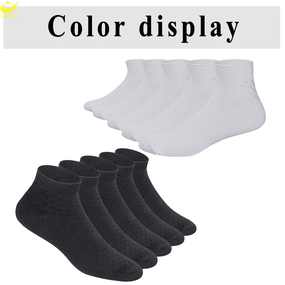 LAZAWG 5Pairs/Set Men's Cotton Socks Low Tube High Quality Casual Breathable Warm Sports Running Crew Socks for Men Soft Sock