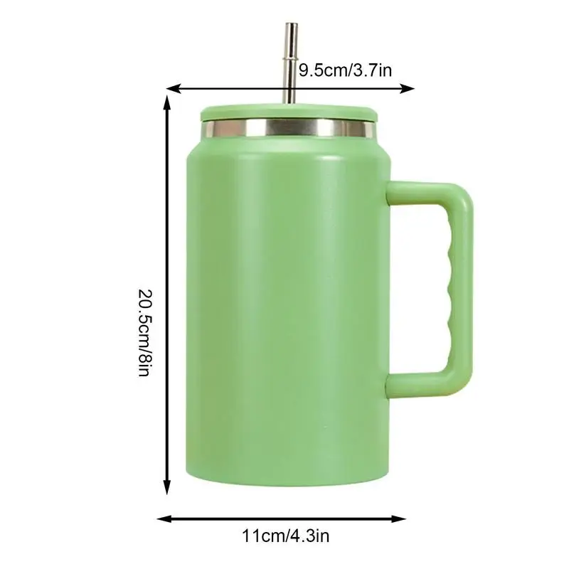 Stainless Steel Cup 50 Oz Insulated Tumbler With Lid And Handle High Capacity Keep Cold Insulation Straw Cup For Juice Beer