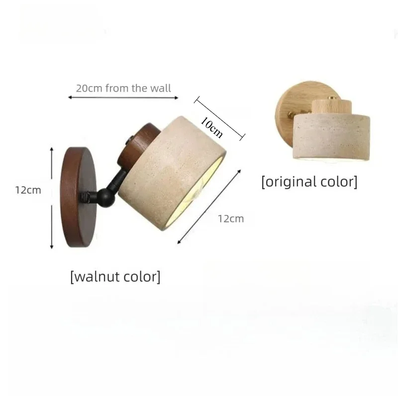Yellow Cave Stone Japanese Style Wabi Sabi Bedside Wall Lamp Rotatable Image 6