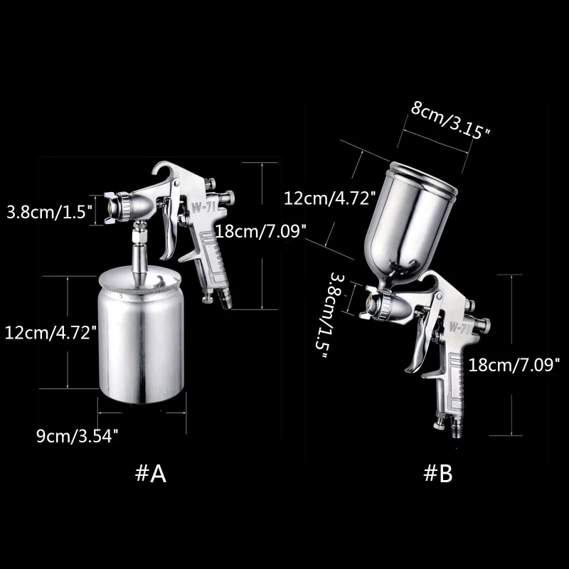Pneumatic Tool Spray Gun with Cup 1.5 mm Nozzle Wall Painting W-71 Spray Gun Set Automotive Paint