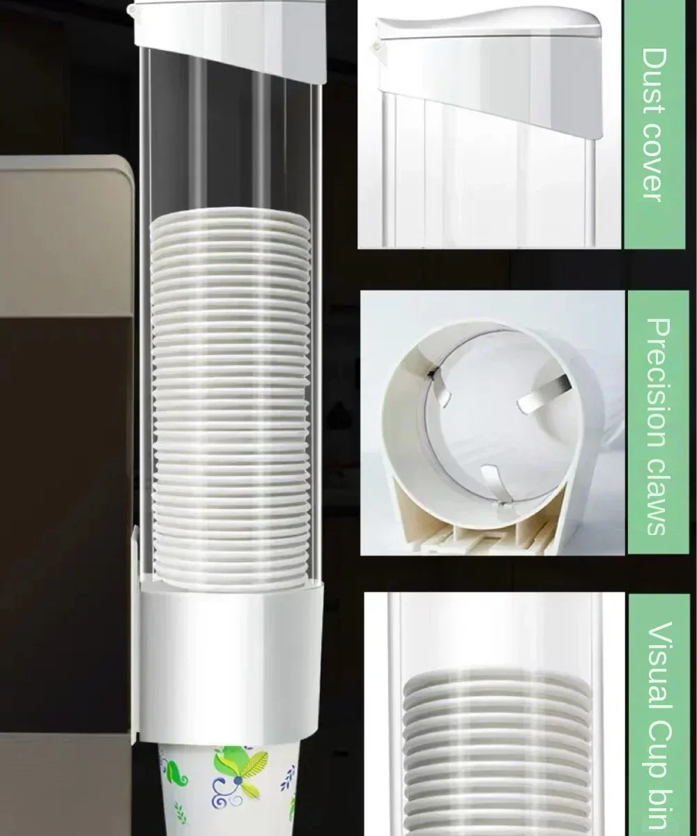 Disposable Paper Cup Dispenser Wall-mounted Plastic Water Dispenser Cup Holder Container Paper Frame Home Organizer cup storage holder,paper cup dispenser