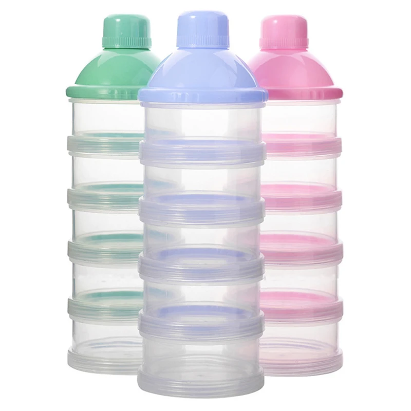 Portable Milk Powder Formula Dispenser Food Container Storage Feeding Boxes Baby Kids Toddler 4/5 Grid Baby Food Storage Box baby food storage containers portable food storage box baby milk powder dispenser