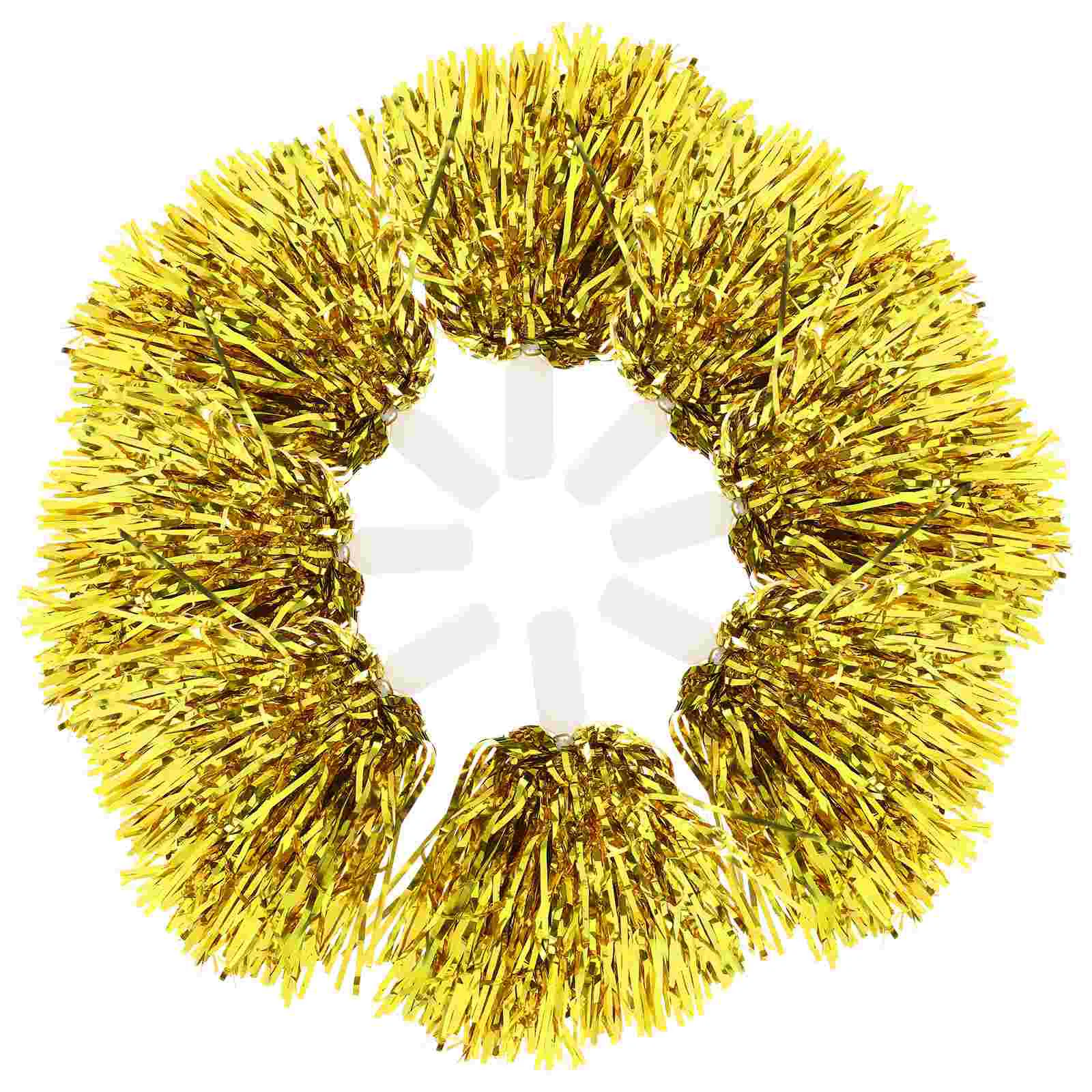 12 Pcs Hand Flower Pom Poms Cheerleading Accessories Event Supplies Sports Meeting Props Bright Golden Reusable Plastic Material
