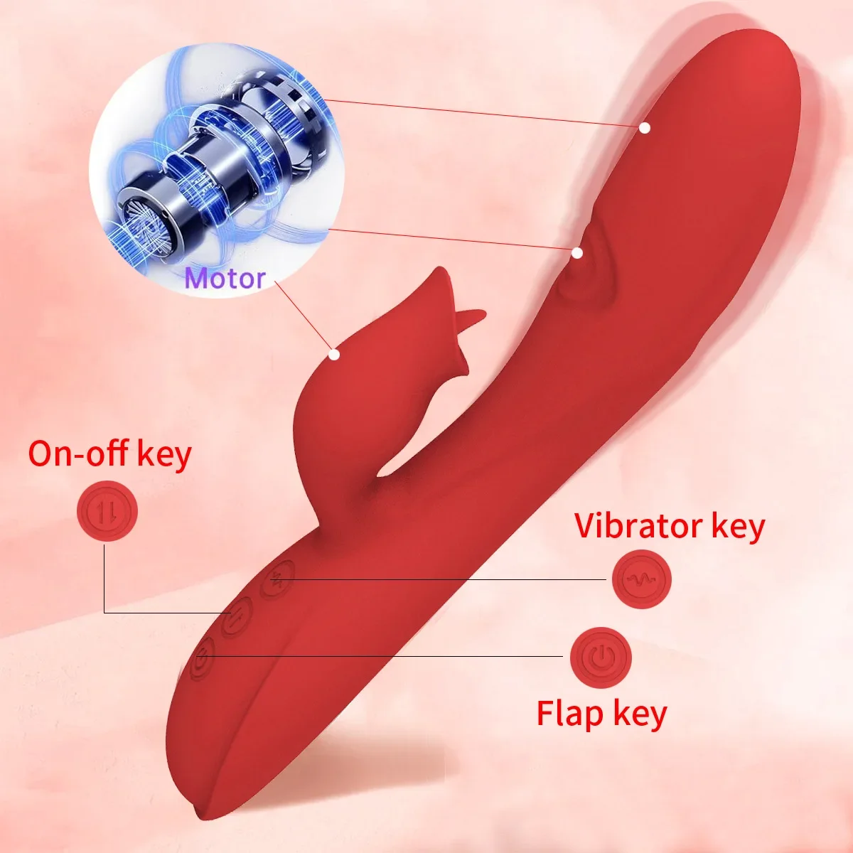 Flapping Vibrator Dildo for Female G Spot Clitoral Stimulator 7 Mode Licking Rabbit Vibrators Adult Sex Toy for Women and Couple