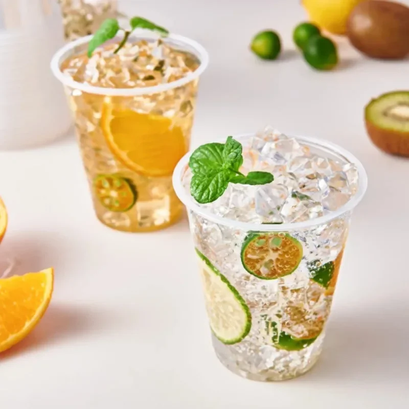 Set of 50/100 Clear Disposable Plastic Cups for Events and Outdoor Gatherings