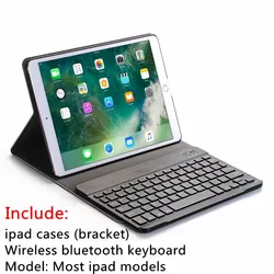Clavier Bluetooth sans fil avec support de tablette, housse en cuir PU pour Ipad pour Macbook Air 4 3 2 Pro 12 11 10 9 Mini 6 5 4 