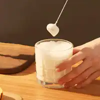 1 pièce Mousseur à lait électrique, mélangeur à café, batteur à œufs portable, rechargeable par USB 500mAh 6