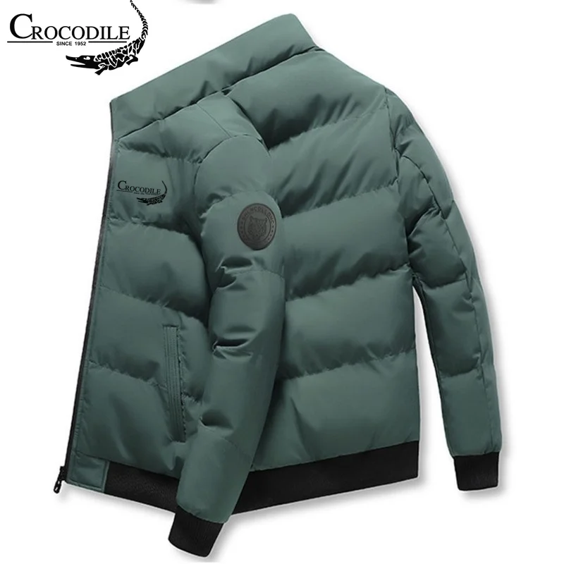 

Brand men's warm zippered Parker jacket 2023 winter new casual men's jacket men's windproof cotton filled down zippered jacket