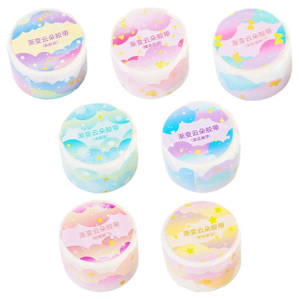 

7 Rolls Tape Washi Decoration Decorative Tapes Gift Wrapping Scrapbook DIY Material Dream Japanese Paper Wide