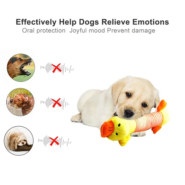 Plush Cute Elephant Duck Pig Pet Dog Cat Squeak Sound Dog Toys Funny Fleece Durability Chew Molar Toy Fit for All Pets 6