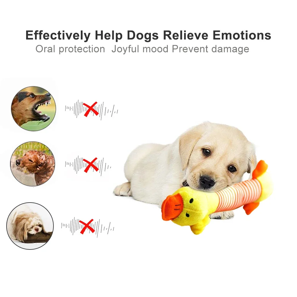 Plush Cute Elephant Duck Pig Pet Dog Cat Squeak Sound Dog Toys Funny Fleece Durability Chew Molar Toy Fit for All Pets 6
