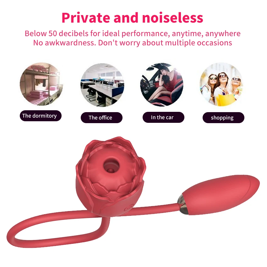 Rosen-doppel-vibrator Mit Saugfunktion Für Klitoris Und G-punkt_voghion.com